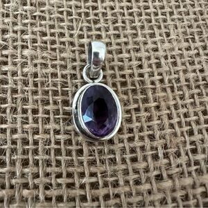 Silver and Faceted Amethyst Pendant
